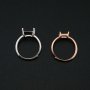 1Pcs 3-8MM Square Prong Ring Settings Blank Rose Gold Plated Solid 925 Sterling Silver DIY Bezel Tray for Gemstone 1294200