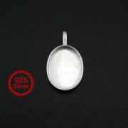 12x16MM Oval Bezel Settings for Breast Milk Resin Solid Back Solid 925 Sterling Silver Pendant Charm DIY Supplies 1421153