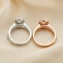 6x8MM Halo Pear Prong Ring Settings,Stackable Solid 925 Sterling Silver Ring,Rose Gold Plated Art Deco Stacker Ring Band,DIY Ring Set For Wedding 1294429