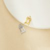 4x6MM Rectangle Prongs Bezel Pendant Settings,Yellow Gold Plated Stainless Steel Rectangle Pendant Charm,Minimalist Pendant,DIY Pendant Blank 1431458