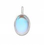 Simulated Glass Moonstone Charm,Round/Heart/Oval Solid 925 Sterling Silver Gold Plated Pendant Charm,DIY Pendant Charm Supplies 1431201