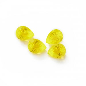 6x8MM Pear Faceted Yellow Lumogarnet,Fluorescent Ce YAG,Yttrium Aluminum Garnet,Loose Gemstone,UV Blacklight Dayglow 4150029