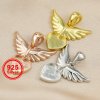 8MM Keepsake Breast Milk Resin Heart Angel Wing Pendant Prong Settings Mother Baby Solid 925 Sterling Silver Rose Gold Plated Charm Bezel 1431131