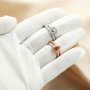 6x8MM Pear Prong Ring Settings Stackable Solid 925 Sterling Silver Rose Gold Plated Band Stacker Ring Set DIY Supplies 1294406