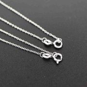 1Pcs 18-20Inches Simple O Ring 925 Sterling Solid Silver Necklace Chain DIY Supplies 1322047