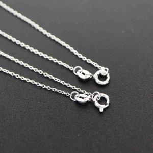 1Pcs 18-20Inches Simple O Ring 925 Sterling Solid Silver Necklace Chain DIY Supplies 1322047