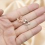 Oval Prong Settings Angel Wing Pendant Rose Gold Plated Solid 925 Sterling Silver Bezel for Gemstone 1421155