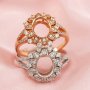 Keepsake Breast Milk 7x9MM Oval Ring Settings Resin Solid 14K/18K Gold DIY Ring Blank Band for Gemstone 1212076-1