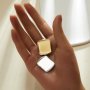 19x22MM Rectangle Bezel Stainless Steel Pendant Settings,Yellow Gold Silver Pendant Charm,Minimalist Pendant,DIY Pendant Supplies 1431530