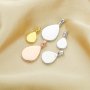 Breast Milk Resin Pear Solid Back Pendant Bezel Settings,Solid 925 Sterling Silver Rose Gold Plated Pendant,DIY Memory Jewelry Supplies 1431138