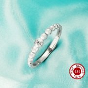 Ball Round Pin Ring Settings For Half Drilled Pearl Bead,Solid 925 Sterling Silver Ring For Half Drilled Beads,Minimalist Round Ring,DIY Ring Supplies 1295079
