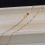 0.9MM Solid 18K Yellow Gold Necklace,Au750 Necklace,18K Gold Cable Necklace,DIY Necklace Chain Supplies 16''+2'' 1315027