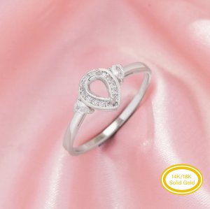 4x6MM Halo Pear Prong Ring Settings,Solid 14K 18K Gold Ring With Two Sides Moissanite Stones,DIY Ring Supplies For Gemstone 1295098