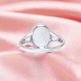 Keepsake Oval Halo Breast Milk Resin Bezel Ring Settings Solid 14K 18K Gold Ring with Moissanite DIY Supplies 1222094