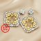 1Pcs 5X7MM Oval Bezel Gold Plated Pave Flower Vintage Style Solid 925 Sterling Silver Pendant Settings DIY Gemstone Jewelry Supplies 1421111