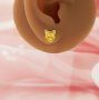 Keepsake Breast Milk Resin Ball Round Pin Cat Solid 14K 18K Gold Studs Earrings Settings for Half Drilled Pearl Bead,DIY Earring Supplies 1706226