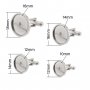 Round Stainless Steel Cuff links Bezel Settings,Customized DIY Photo Cufflinks,DIY Resin Wedding Cuff Links Blank Supplies 1500174