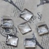 20pcs 12MM transparent square shape glass cabochon,pendant setting cabochon4140004