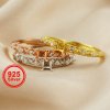 3MM Square Ring Settings vintage Style Solid 925 Sterling Silver Rose Gold Plated DIY Adjustable Ring Bezel for Gemstone 1294228