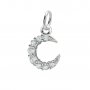8MM Pave CZ Stone Moon Charm,Solid 925 Sterling Silver Gold Plated Pendant Charm,DIY Pendant Charm Supplies 1431193