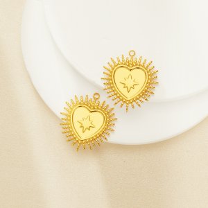 Keepsake Breastmilk Stainless Steel Heart Bezel Pendant,Vintage Styles Art Deco Heart Pendant,DIY Pendant Supplies 1431467