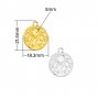 5MM Keepsake Breast Milk Resin Round Bezel Sun Star Pendant Settings,Gold Plated Stainless Steel Pendant,Vintage Styles Sun Pendant 1411427