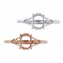 Oval Prong Ring Settings,Split Shank Solid 925 Sterling Silver Rose Gold Plated Ring,Art Deco Memory Jewelry,DIY Ring Supplies 1224162