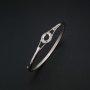 6x8MM Oval Prong Bezel Bangle Halo Settings Solid 925 Sterling Silver DIY Bracelet Supplies for Gemstone 2.2'' Diameter 1900259