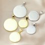 Round Bezel Settings for Breast Milk Resin Gold Plated Solid 925 Sterling Silver Pendant Charm DIY Supplies 1411274