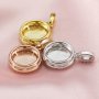 Keepsake Breast Milk Solid 14K Gold Round Pendant Settings for 8MM Gemstone with Moissanite Accents DIY Supplies 1411273-1