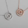1Pcs 5MM Solid 925 Sterling Silver Rose Gold Round Eye Gemstone Prong Bezel Settings DIY Pendant Necklace 16''+2'' 1411238