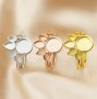 Keepsake Breast Milk Resin Round Ring Settings Stackable 8MM Main Stone Solid 925 Sterling Silver Rose Gold Plated DIY Ring Bezel 1294345