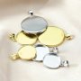 Round Bezel Settings for Breast Milk Resin Gold Plated Solid 925 Sterling Silver Pendant Charm DIY Supplies 1411274