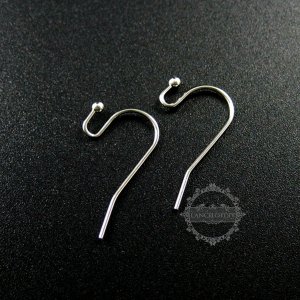 50pcs 12*21mm brass plated rhodium kidney earrings hoop DIY jewelry findings supplies 1702078