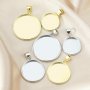 Round Bezel Settings for Breast Milk Resin Gold Plated Solid 925 Sterling Silver Pendant Charm DIY Supplies 1411274