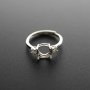 1Pcs 5-8MM Round Simple Silver Gemstone Cz Stone Prong Bezel Solid 925 Sterling Silver Adjustable Ring Settings 1214033