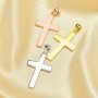 Keepsake Breast Milk Resin Solid Back Cross Pendant Bezel Settings,Solid 925 Sterling Silver Rose Gold Plated Pendant,DIY Pendant Supplies 1431258