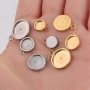 5Pcs 6-12MM Silver Gold Tone Stainless Steel Thick Round Pendant Charm Bezel DIY Supplies Findings 1411220