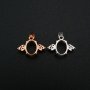 Oval Prong Settings Angel Wing Pendant Rose Gold Plated Solid 925 Sterling Silver Bezel for Gemstone 1421155