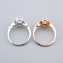 6x8MM Oval Halo Prong Ring Settings Solid 925 Sterling Silver Rose Gold Plated Vintage Style Set Size DIY Ring Bezel for Gemstone Supplies 1224083