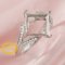 Princess Cut Square Prong Ring Settings Art Deco Solid 14K 18K Gold DIY Ring Supplies with Moissanite for Gemstone 1294187-1