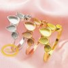 4x6MM Keepsake Breast Milk Resin Pear Ring Settings Solid Back 14K Gold Stackable Ring Bezel Supplies 1294330-1