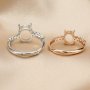 Oval Ring Blank Settings Bezel Solid 925 Sterling Silver Rose Gold Plated Adjustable Ring Band 1224103
