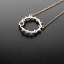 1Pcs 5MM Solid 925 Sterling Silver Round Gemstone Prong Bezel Settings DIY Flower Loop Pendant Necklace 16''+1'' 1411234