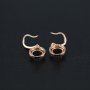 1Pair 5-8MM Round Prong Bezel Rose Gold Plated Solid 925 Sterling Silver Hook Earrings Blank Settings for Gemstone Moissanite 1706041