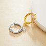 Stainless Steel Hoop Earrings,Silver Gold Plated Hoop Earrings,Minimalists Pave CZ Stone Earrings,DIY Earrings Supplies 1706228