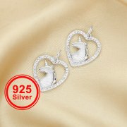 15MM Keepsake Breast Milk Resin Unicorn Pendant Bezel Setting,Heart Solid 925 Sterling Silver Charm,DIY Pendant Bezel For Gemstone Supplies 1431149
