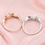 Keepsake Breast Milk 6-8MM Round Ring Settings Angel WIngs Resin Solid 14K/18K Gold DIY Ring Blank Band for Gemstone 1214013-1