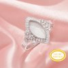 6x12MM Keepsake Breast Milk Resin Marquise Bezel Ring Settings,Daisy Flower Solid 14K 18K Gold Ring,Solid Back Flower Art Deco Ring,DIY Ring Supplies 1295059