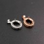 1Pcs Multiple Sizes Rose Gold Silver Prong Bezel Settings For Oval Cz Stone Solid 925 Sterling Silver DIY Pendant Charm Tray 1421098